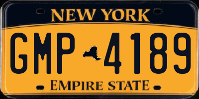 NY license plate GMP4189