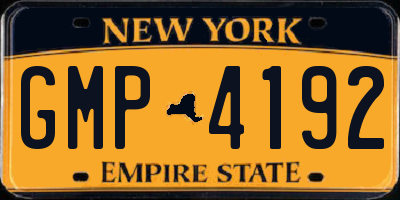 NY license plate GMP4192