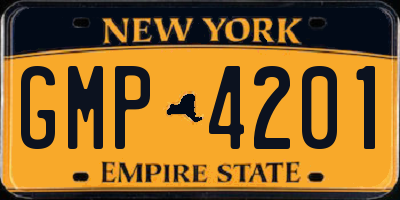 NY license plate GMP4201