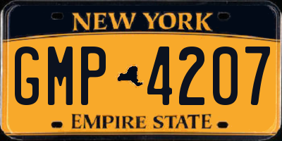 NY license plate GMP4207