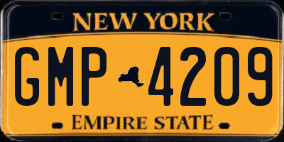 NY license plate GMP4209