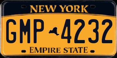 NY license plate GMP4232