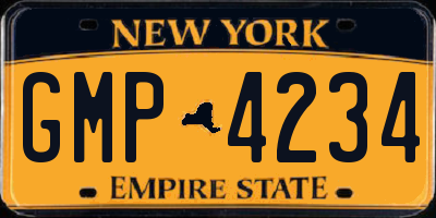 NY license plate GMP4234