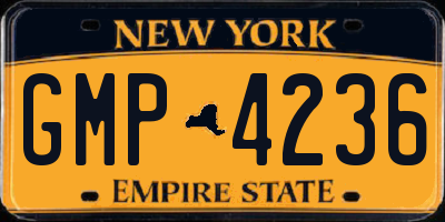 NY license plate GMP4236