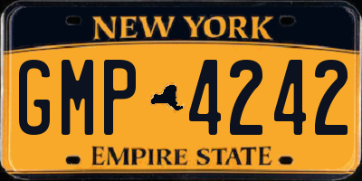 NY license plate GMP4242