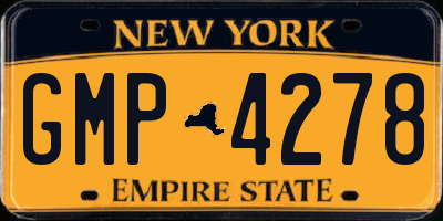 NY license plate GMP4278