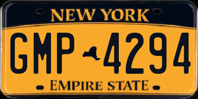 NY license plate GMP4294