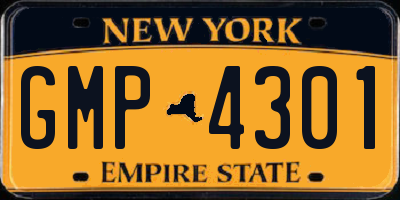 NY license plate GMP4301