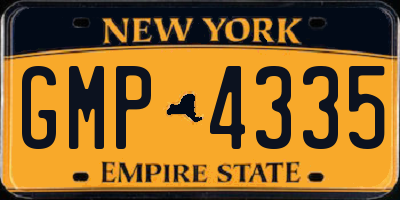 NY license plate GMP4335