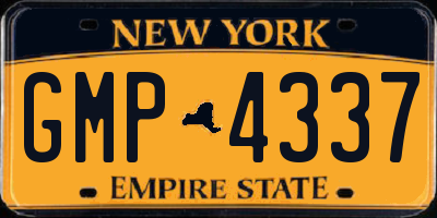 NY license plate GMP4337