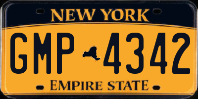 NY license plate GMP4342