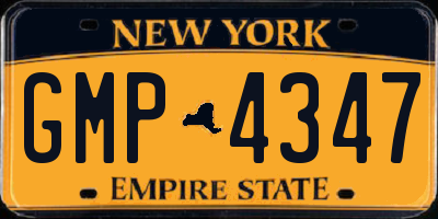 NY license plate GMP4347