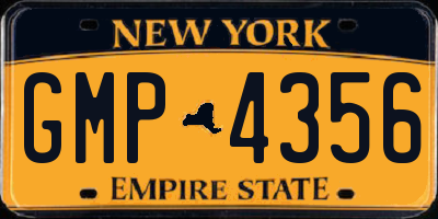 NY license plate GMP4356