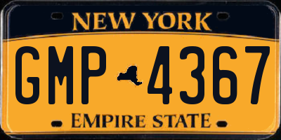 NY license plate GMP4367