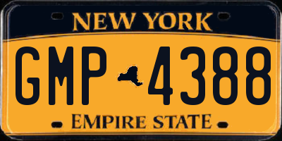 NY license plate GMP4388