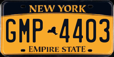 NY license plate GMP4403
