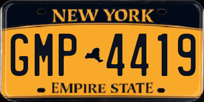 NY license plate GMP4419