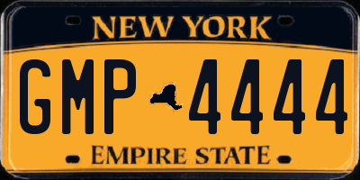 NY license plate GMP4444