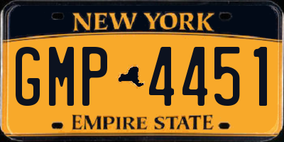 NY license plate GMP4451