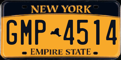 NY license plate GMP4514