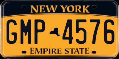NY license plate GMP4576
