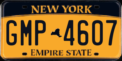 NY license plate GMP4607
