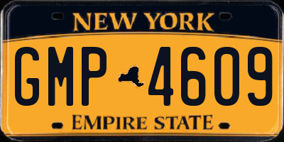 NY license plate GMP4609