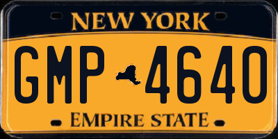NY license plate GMP4640