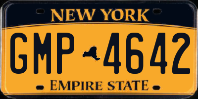 NY license plate GMP4642