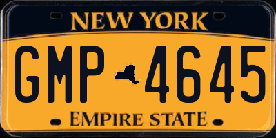NY license plate GMP4645