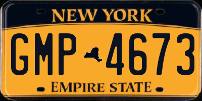 NY license plate GMP4673