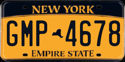 NY license plate GMP4678
