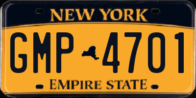NY license plate GMP4701