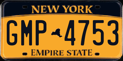 NY license plate GMP4753