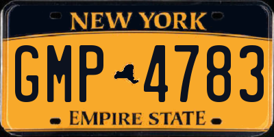 NY license plate GMP4783