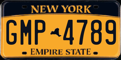 NY license plate GMP4789