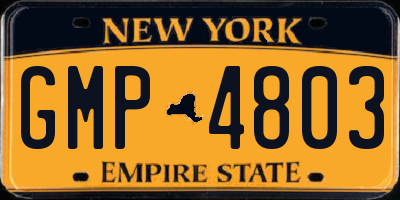 NY license plate GMP4803