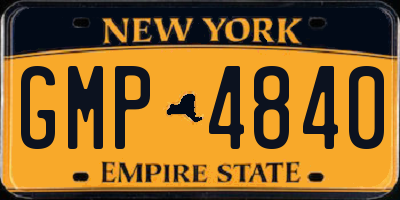 NY license plate GMP4840