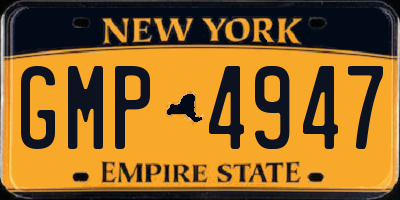 NY license plate GMP4947