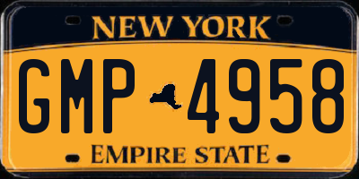 NY license plate GMP4958