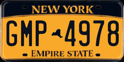NY license plate GMP4978