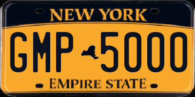 NY license plate GMP5000