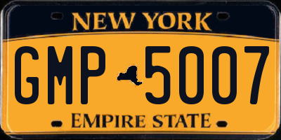 NY license plate GMP5007