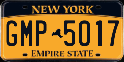 NY license plate GMP5017