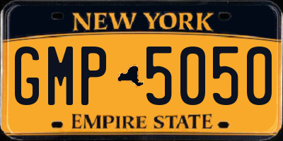 NY license plate GMP5050