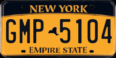 NY license plate GMP5104