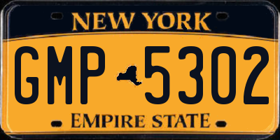 NY license plate GMP5302