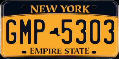 NY license plate GMP5303