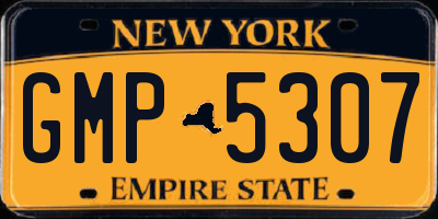 NY license plate GMP5307