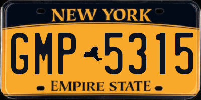 NY license plate GMP5315